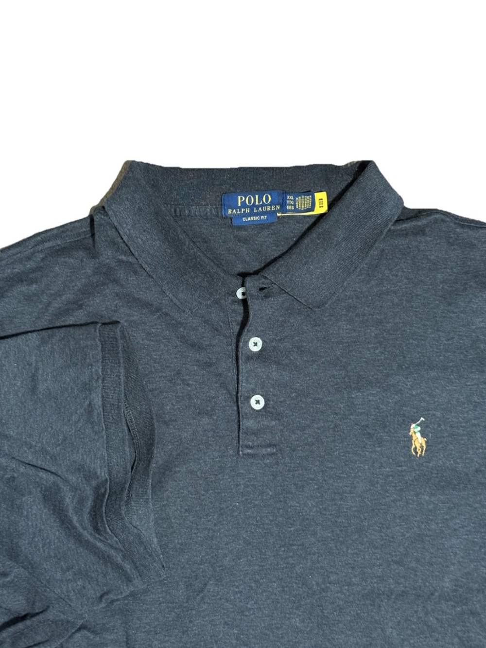 Polo Ralph Lauren Mens XXL Polo Shirt Flesh Pony Short Sleeve Gray Classic Fit